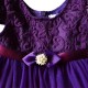 Cutesy Embroidered Purple Little Girls Party Dress