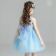 Cute Lace Sleeveless Short Tulle Flower Girl's Party Dress Sky Blue