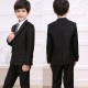 Luxury 5Pcs Little Boy/Man Coat Vest Set with Tie- Black
