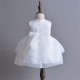 Classic Lace Big Ribbon Baby Dress White