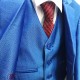 Luxury 5Pcs Little Boy/Man Coat Vest Set with Tie - Navy Blue