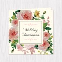 Blooming Floral Folded Cards - 100 pcs (3 Colors)