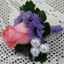 Summerpots Bridal Corsage & Boutonniere - Violet Spring