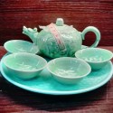 Chinese Tea Pot ( Cha Ju - Qing Ci Long Feng Qing + Ci Pan )